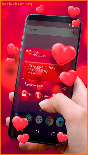 Red love SMS screenshot