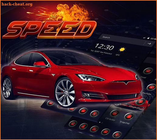 Red Luxury Electric Car Theme screenshot