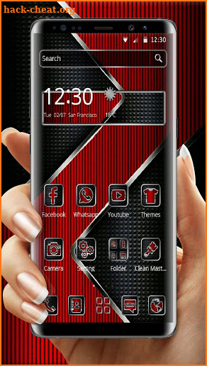 Red Luxury Metal Theme screenshot