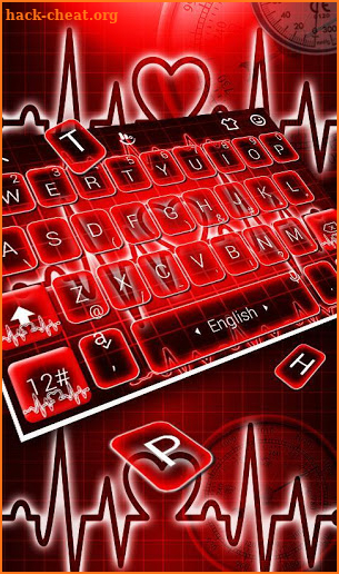 Red Neon Heart Keyboard Theme screenshot