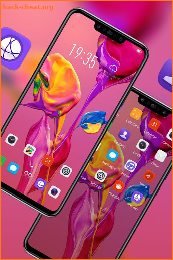 Red paint colorful flower theme  for p30 pro screenshot