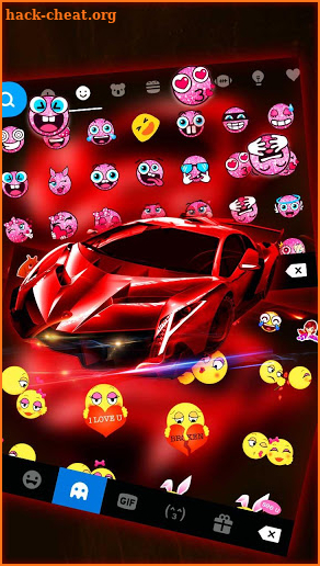 Red Racing Sports Car Keyboard Theme screenshot