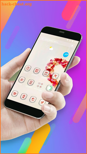Red romantic love flower -APUS Launcher theme screenshot