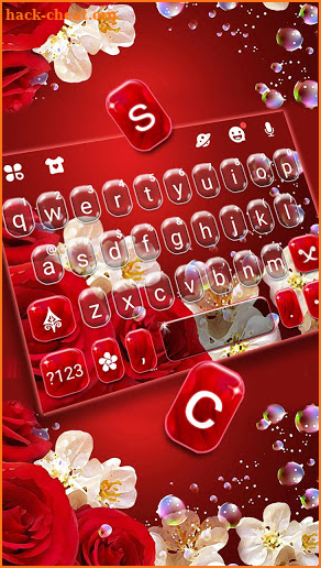 Red Rose Floral Keyboard Theme screenshot