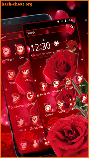 Red Rose Flowers Theme screenshot