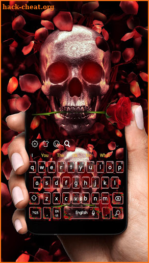 Red Rose Skull Keyboard Theme screenshot