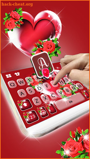 Red Roses Heart Keyboard Background screenshot