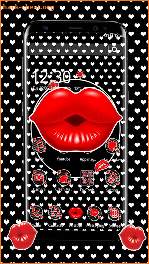 Red Sexy Lips Gravity Theme screenshot