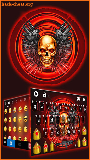 Red Skull Guns Keyboard Theme screenshot