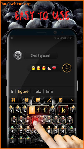 Red Skull Keyboard Theme with Emoji screenshot