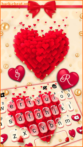 Red Valentine Hearts Keyboard Theme screenshot