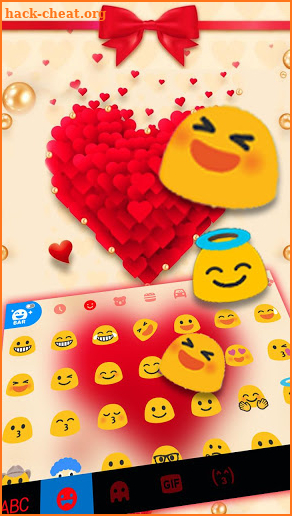 Red Valentine Hearts Keyboard Theme screenshot