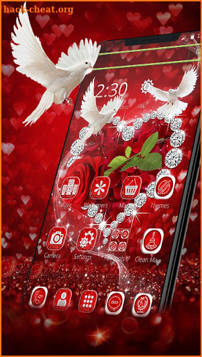 Red Valentine Rose Pigeon Theme screenshot