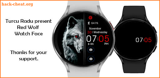 Red Wolf Watch Face screenshot