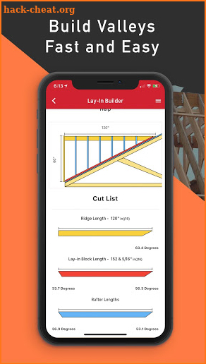 RedX Roof - Rafter, Valley, Plywood angles screenshot