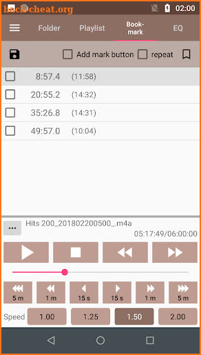 Reel the media player (for music and long audio) screenshot