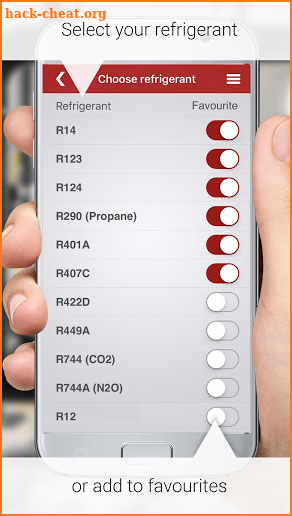 Refrigerant Slider screenshot