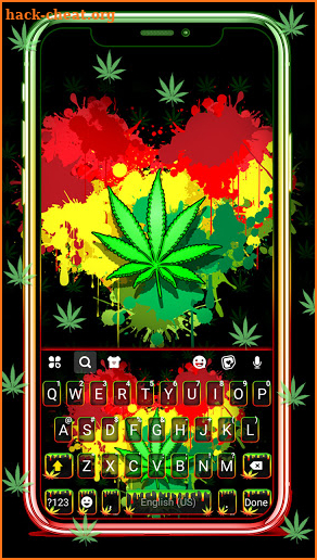 Reggae Weed Keyboard Background screenshot