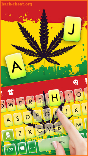 Reggae Weed Leaf Keyboard Background screenshot