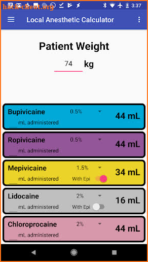 Regional Anesthesia Reference screenshot