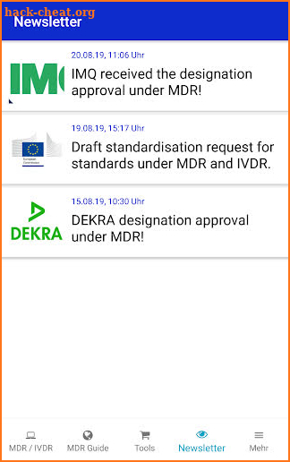 Regulatory Globe MDR / IVDR screenshot