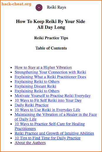 Reiki Wisdom Library screenshot