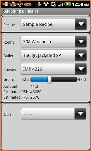 Reloading Ballistics screenshot