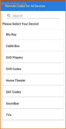 Remote Codes for All Devices screenshot