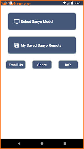 Remote Control For Sanyo TV screenshot