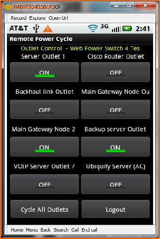 Remote Power Cycle App screenshot