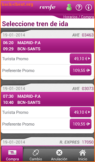 RenfeTicket screenshot