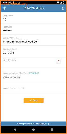 RENOVA Mobile v2.02 screenshot