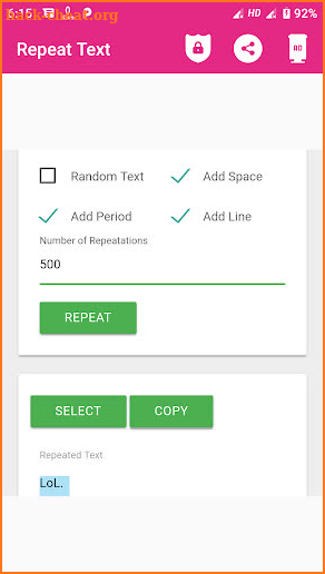 Repeat Text screenshot