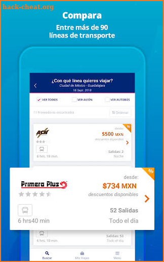 Reservamos - Autobús y Avión screenshot