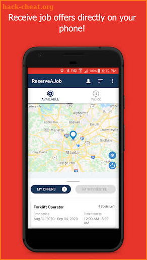 ReserveAJob screenshot