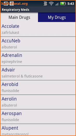 Respiratory Meds screenshot