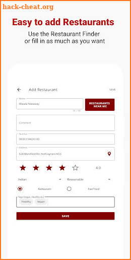 Restaurant Journal: Personal Notes and Reviews screenshot