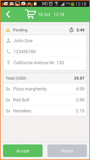 Restaurant Order Taking App screenshot