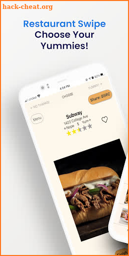 Restaurant Swipe screenshot