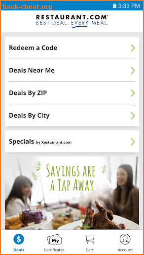 Restaurant.com screenshot