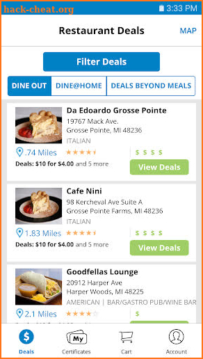 Restaurant.com screenshot