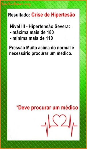 Resultado Pressão Arterial screenshot