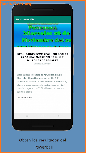 Resultados Powerball y Mega Millions screenshot