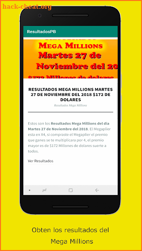 Resultados Powerball y Mega Millions screenshot