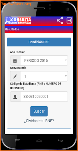 Resultados Pruebas Nacionales screenshot