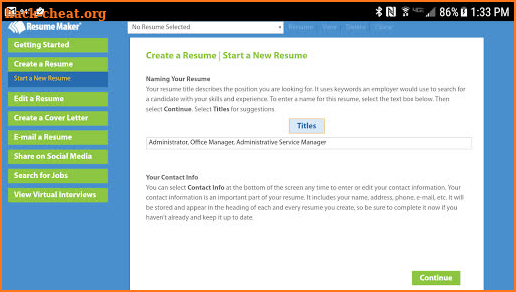 Resume Maker® Platinum screenshot