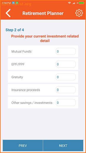 Retirement Calculator screenshot