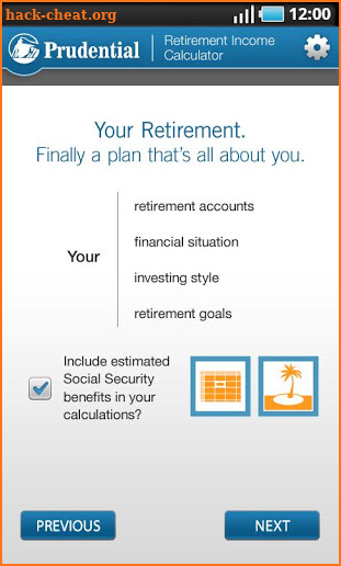 Retirement Income Calculator screenshot