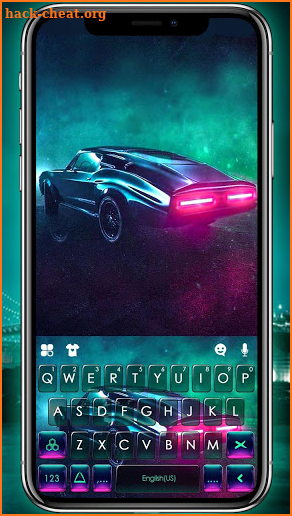 Retro Cyberpunk Car Keyboard Theme screenshot