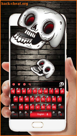 Retro Skeleton Red Keyboard Theme screenshot